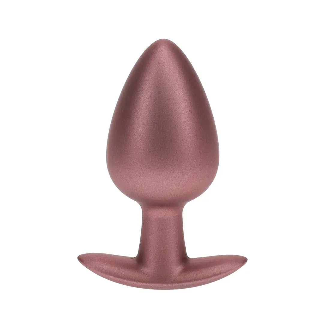 Smooth Silicone Anal Plug Large – פלאג אנאלי גדול מסיליקון עם בסיס רוז גולד