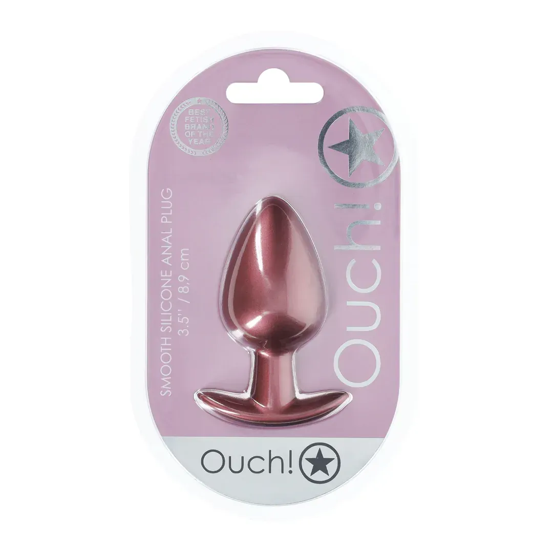 Smooth Silicone Anal Plug Large – פלאג אנאלי גדול מסיליקון עם בסיס רוז גולד