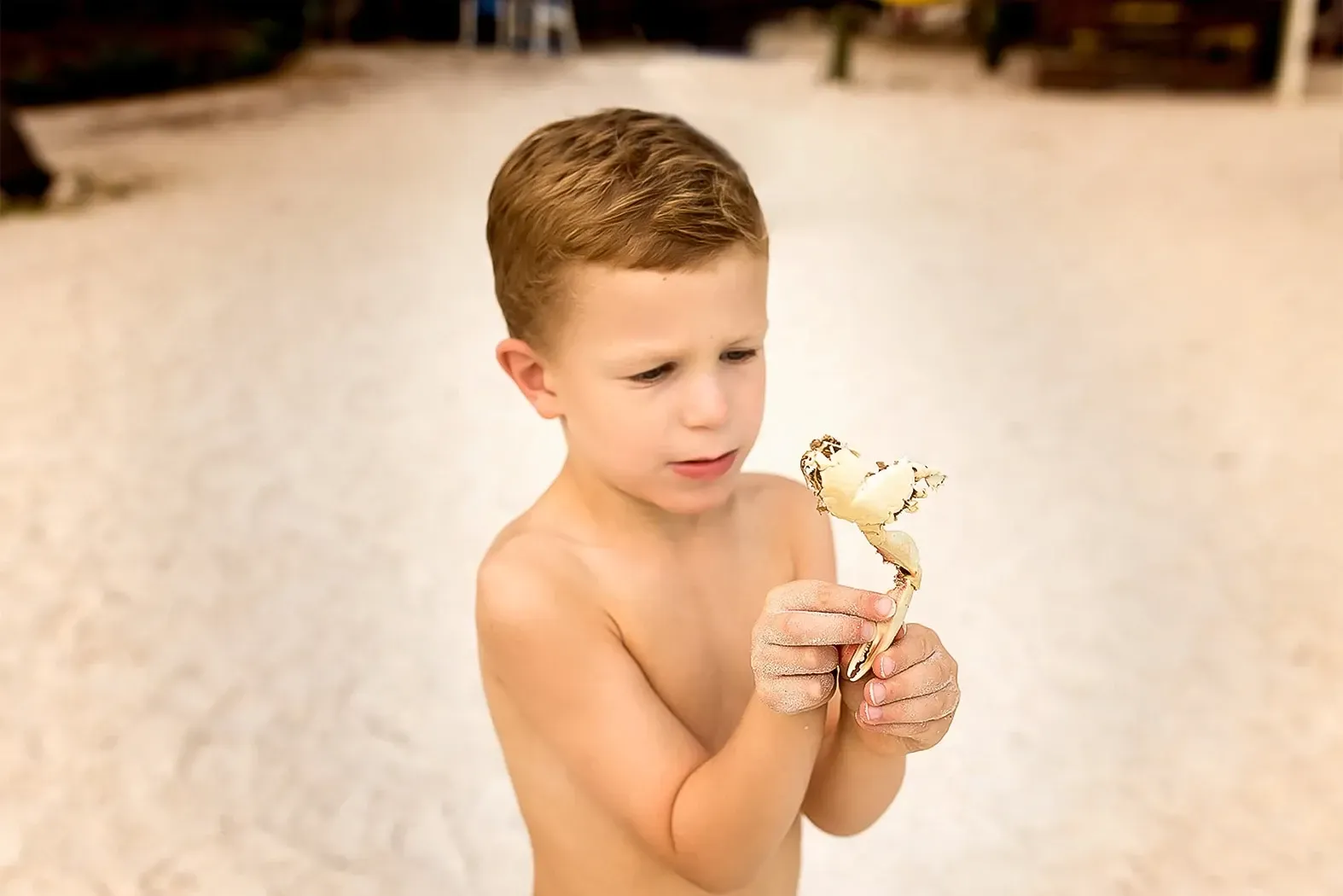 a little kid on the beach