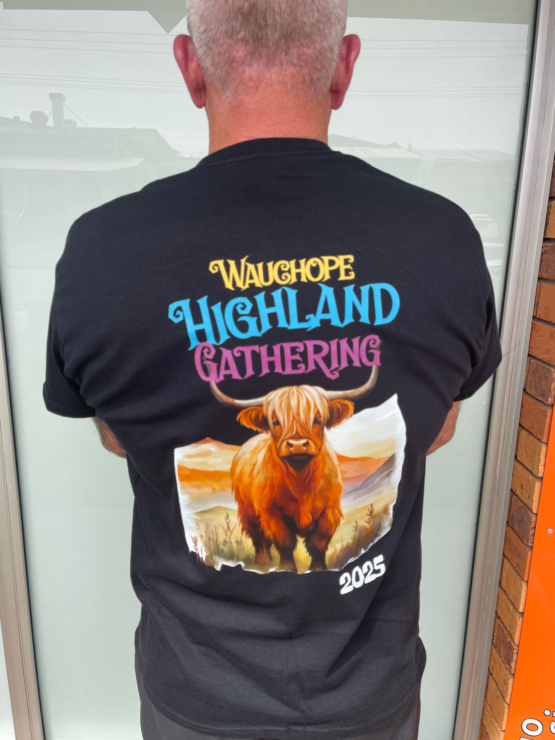 Man in black shirt with 