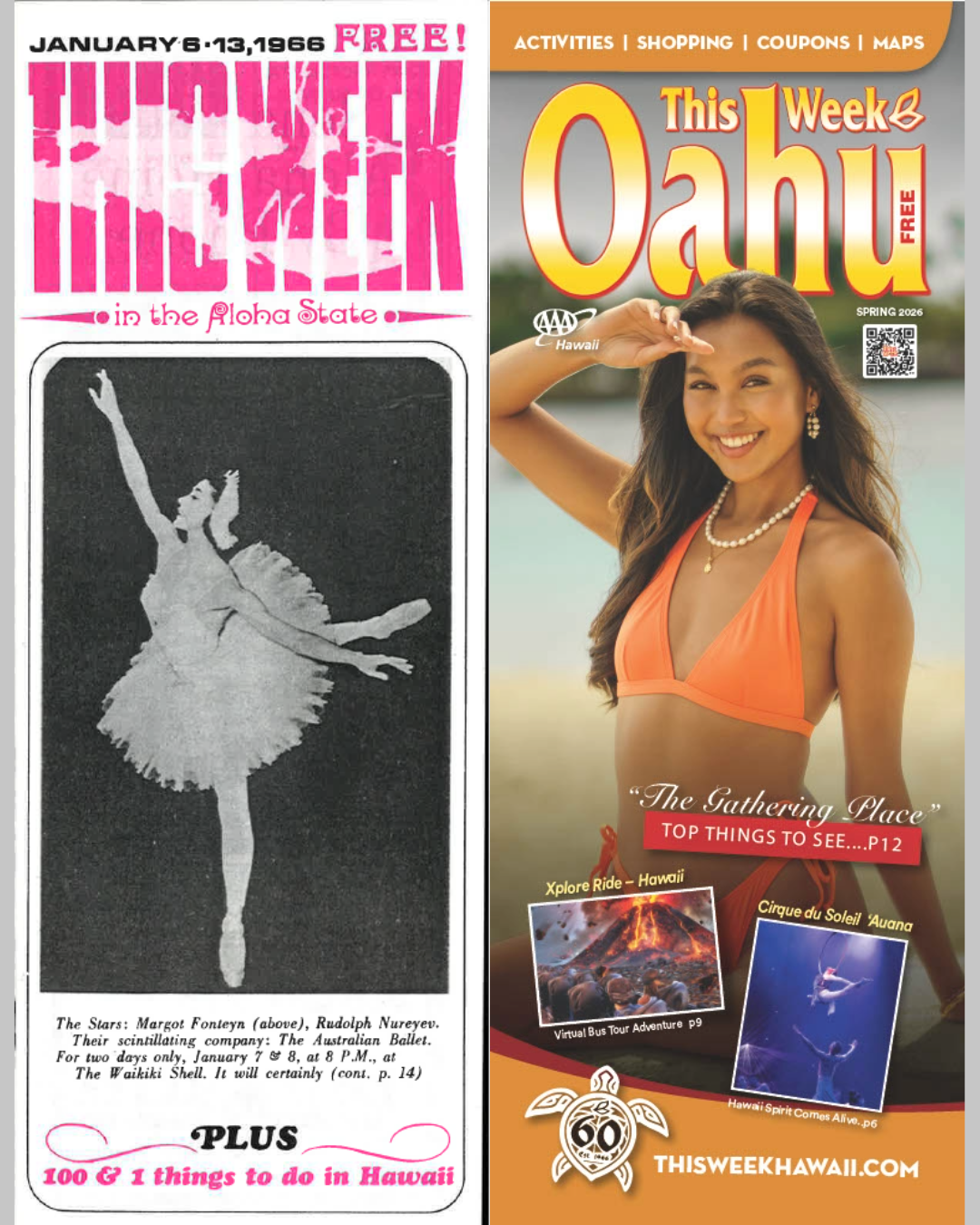 1966 and 2026 This Week Hawaii magazine cover image