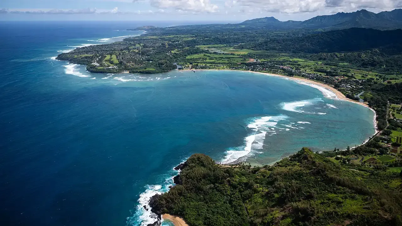 Learn more about Hanalei Bay on the north side of Kauai, Hawaii.