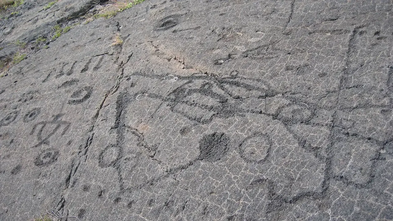 Hawaiian Petroglyphs on the Big Island of Hawaii.