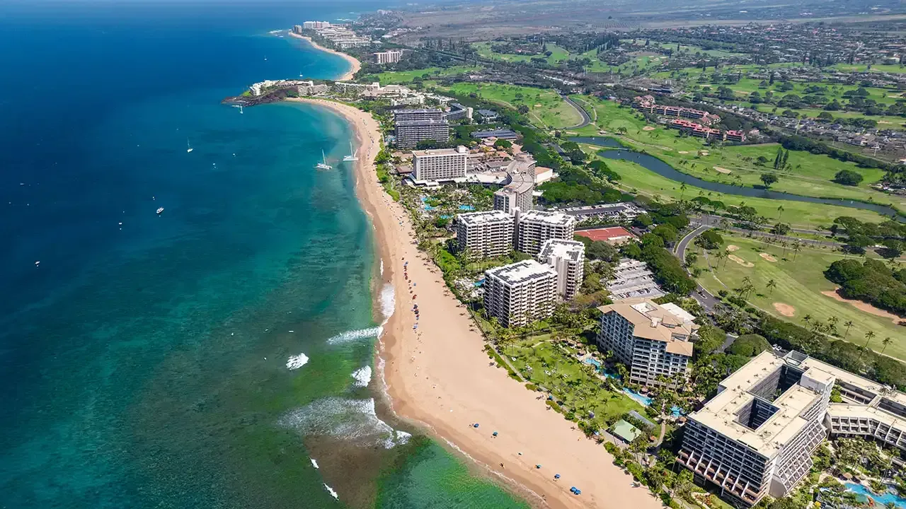 Hotels and Resorts on Kaanapali Beach on the island of Maui, Hawaii.