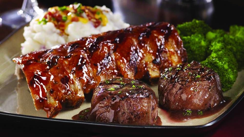 A favorite at Tony Roma’s Waikiki—Baby Back Ribs and Filet Medallion Combo