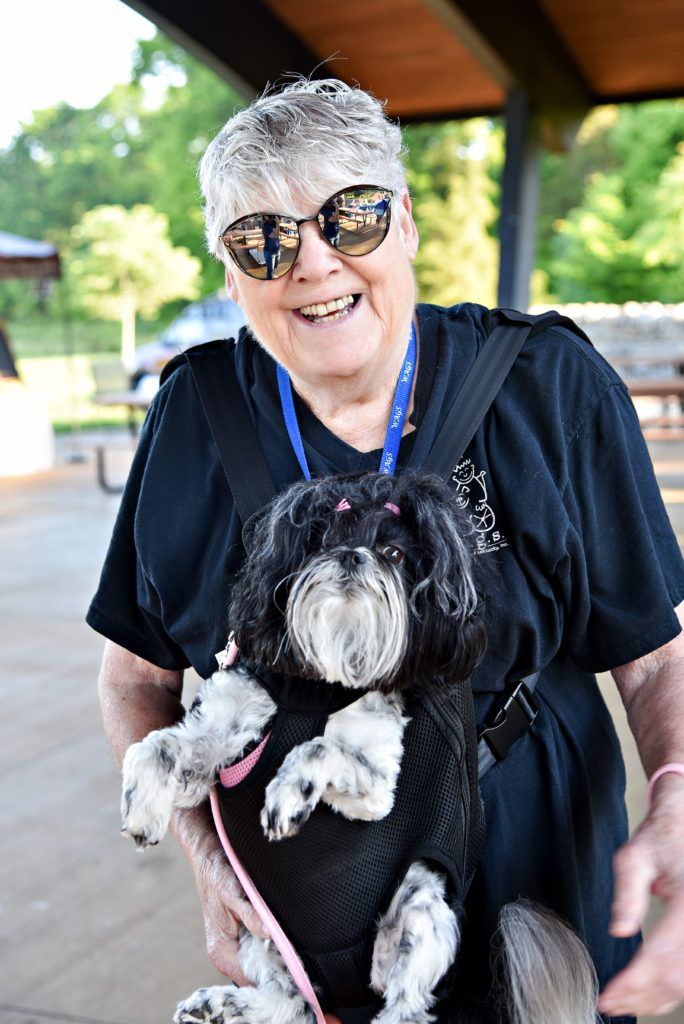 Walkathon pet in a papoose