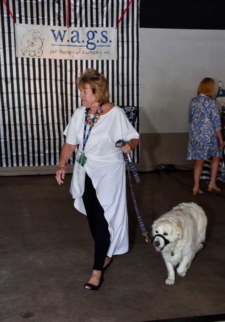 Walking through the crowd to set the scene for WAGS pets.