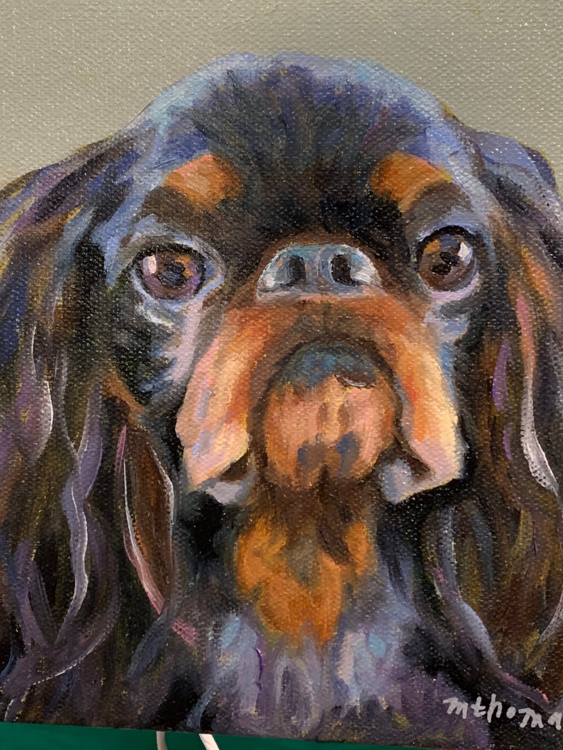 Portrait Painting of Dash an English Toy Spaniel