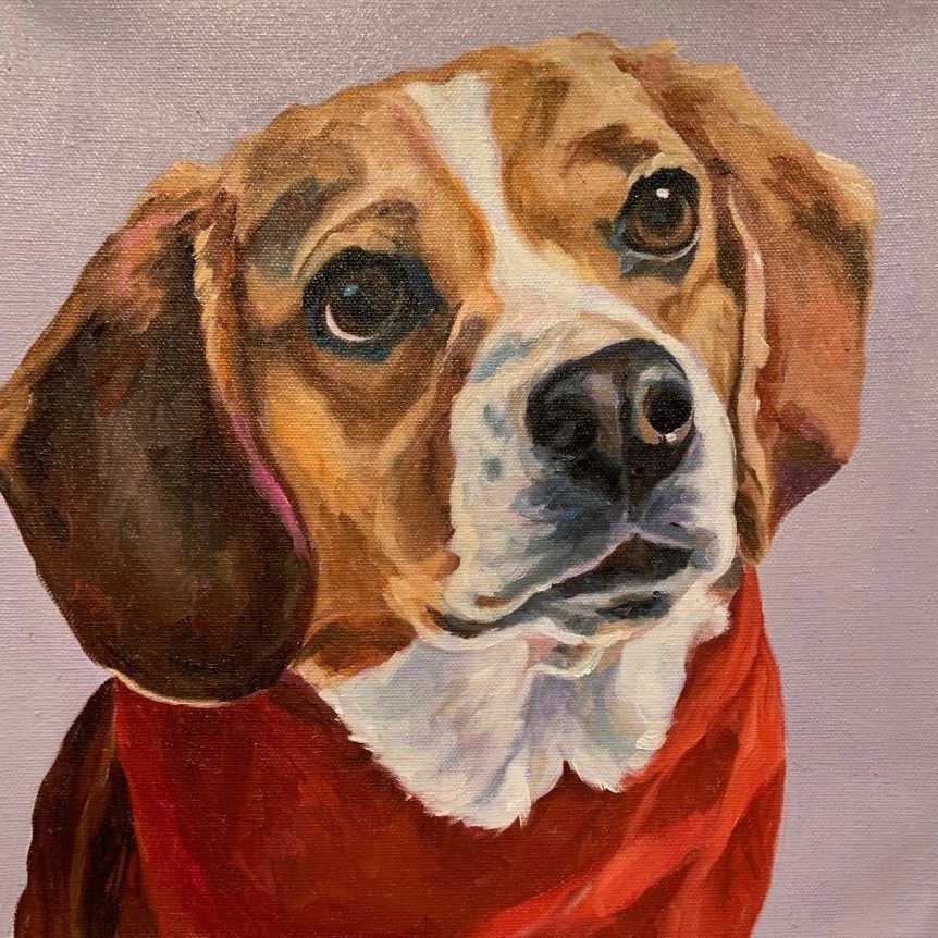 Toby Beagle portrait by artist Micki Thomas