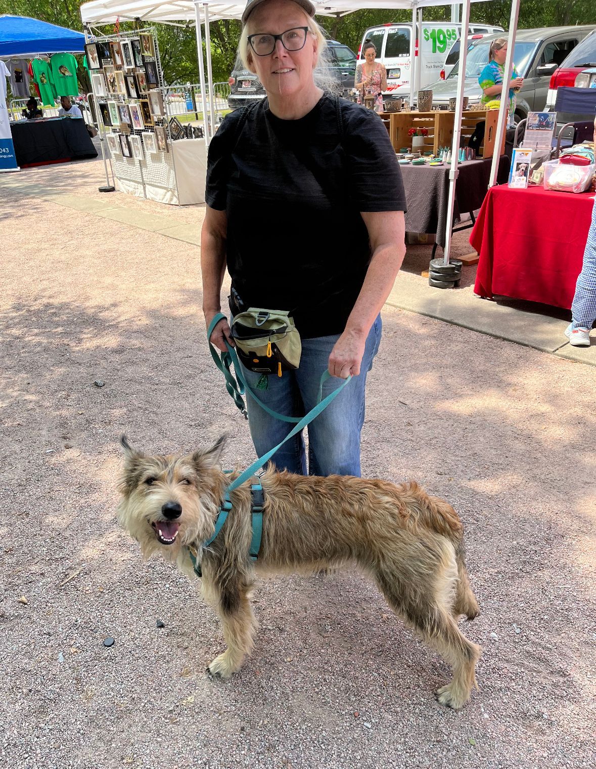 Peggy Modjeski & Tansy pictured at an open aired event