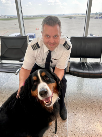 Even a pilot needs some therapy at the airport