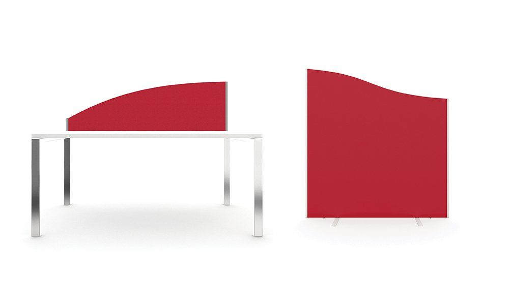 shaped fabric screens for office desks and privacy