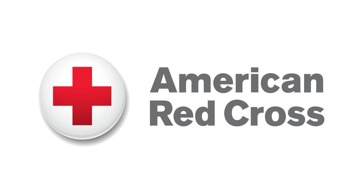 The American Red Cross logo is a red cross in a white circle.