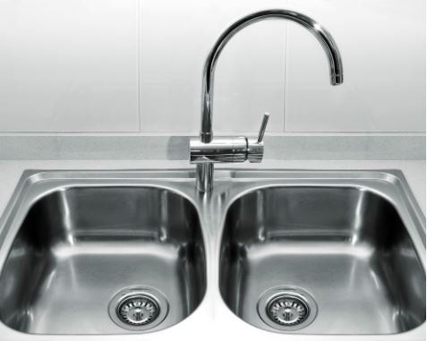 Stainless Double Sink — Lansing, MI — Michigan Plumbing