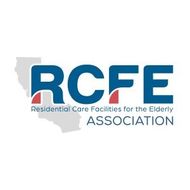 Logo: RCFE, Residential Care Facilities for the Elderly Association, with a California outline. Blue, red, and gray colors.