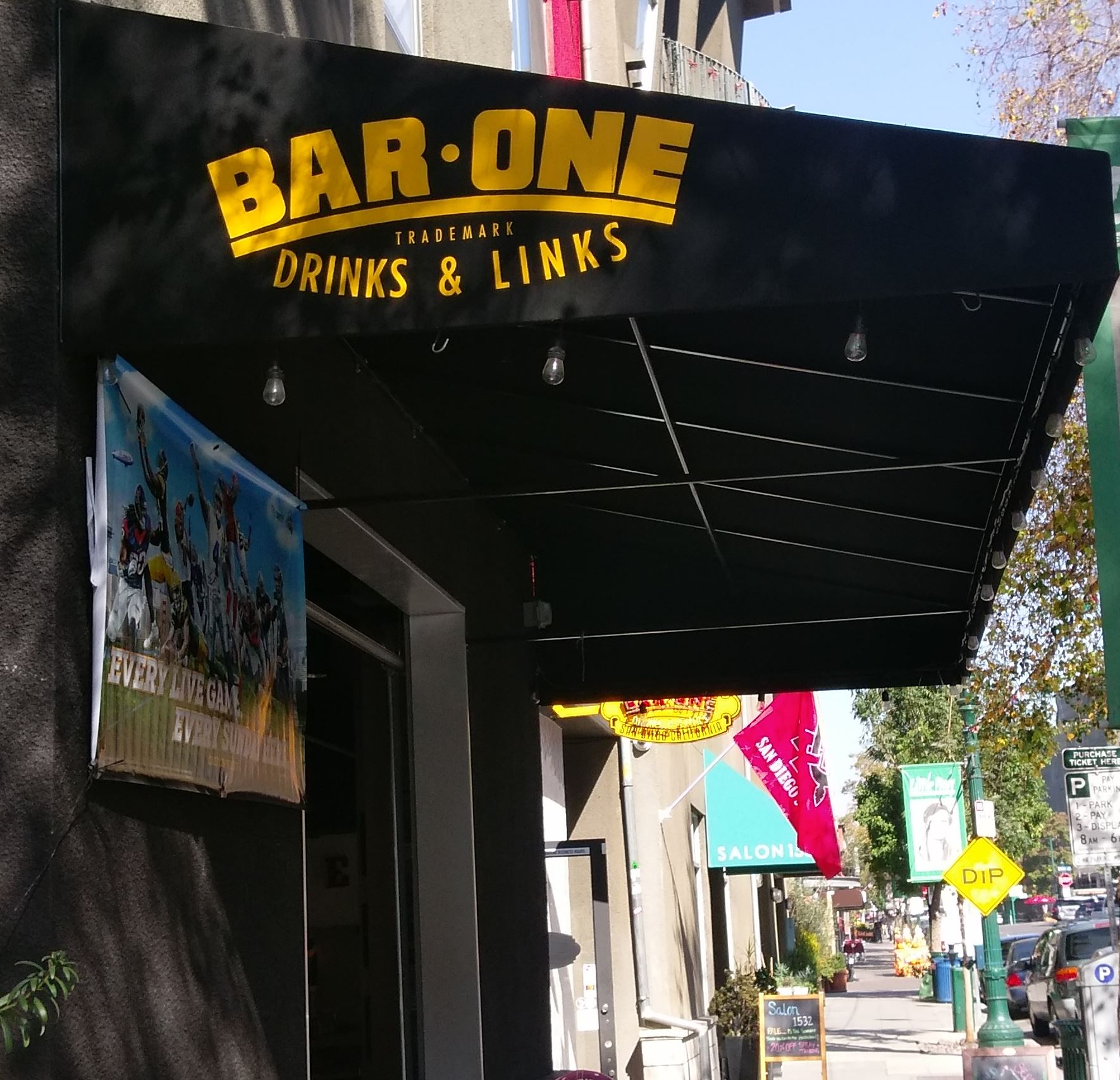 photo of awning at bar one