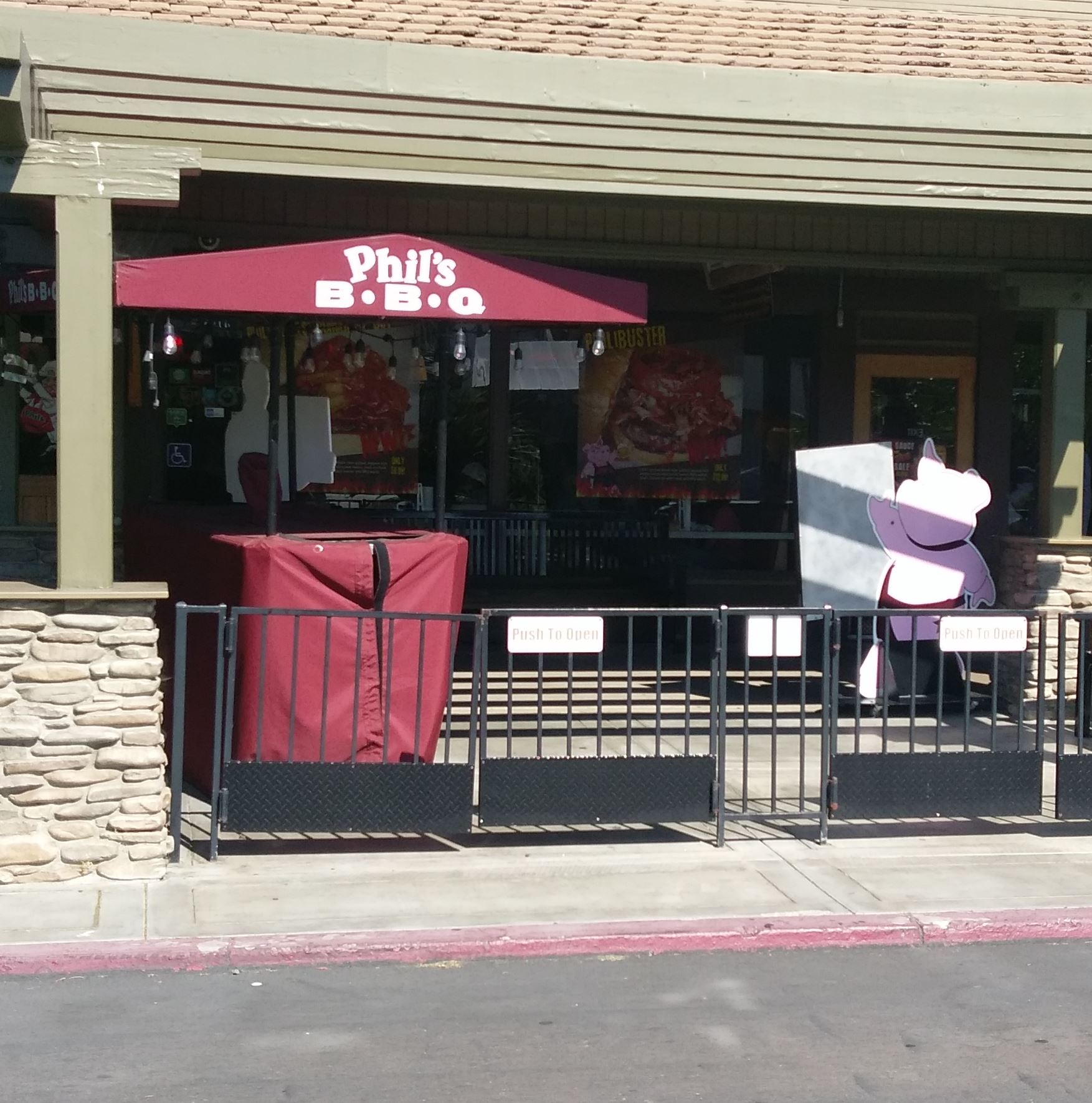 photo of awning at phil's bbq