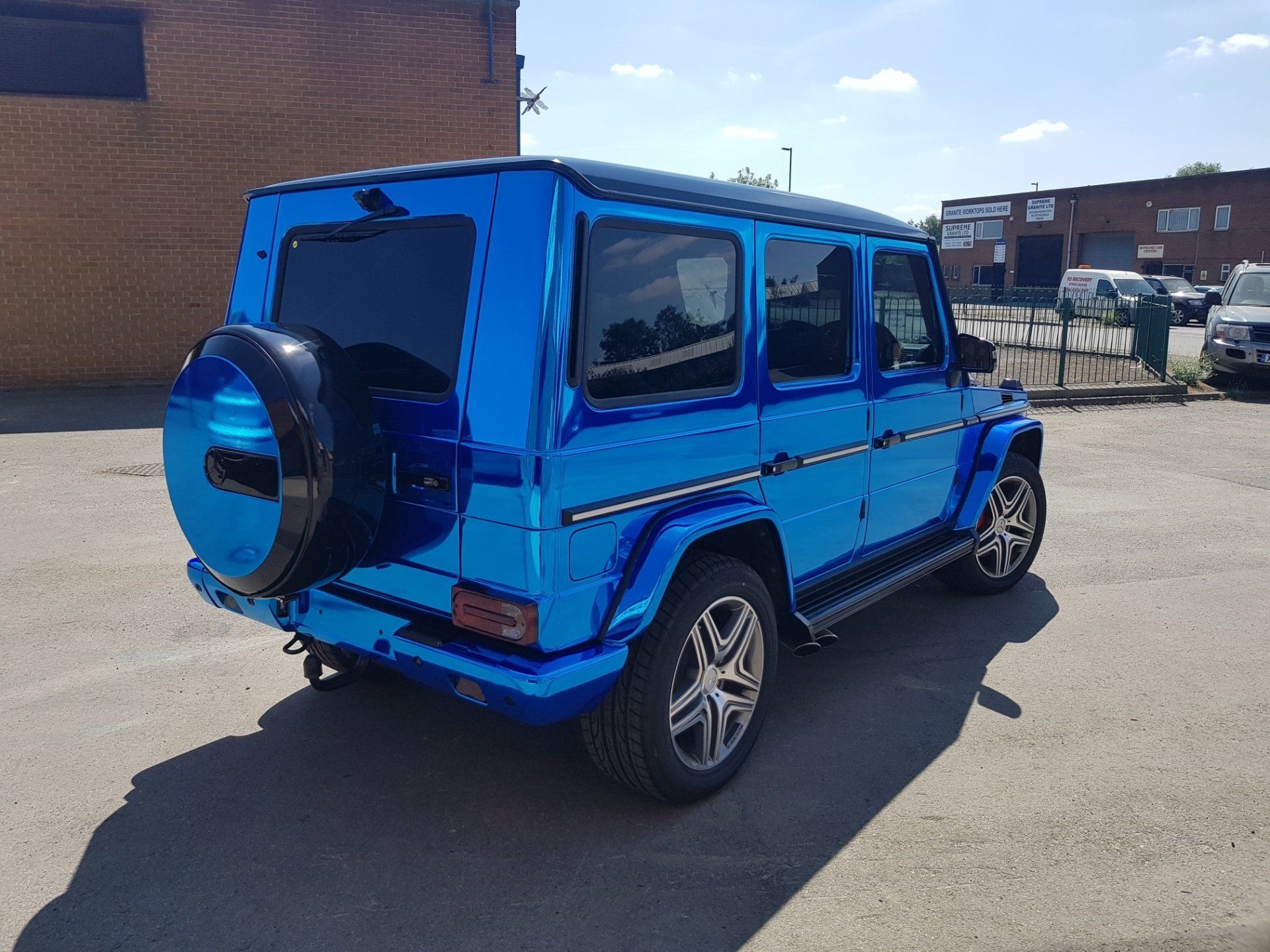 Blue vehicle