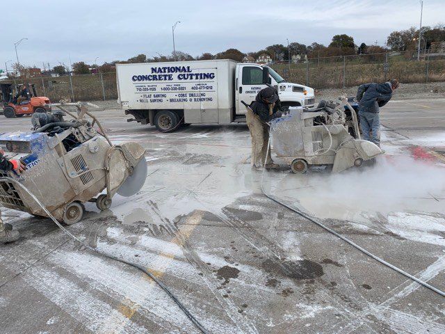 Man Cutting Parquet Floor - Council Bluffs, IA - National Concrete Cutting