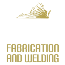 Gold logo: Virginia outline above text 