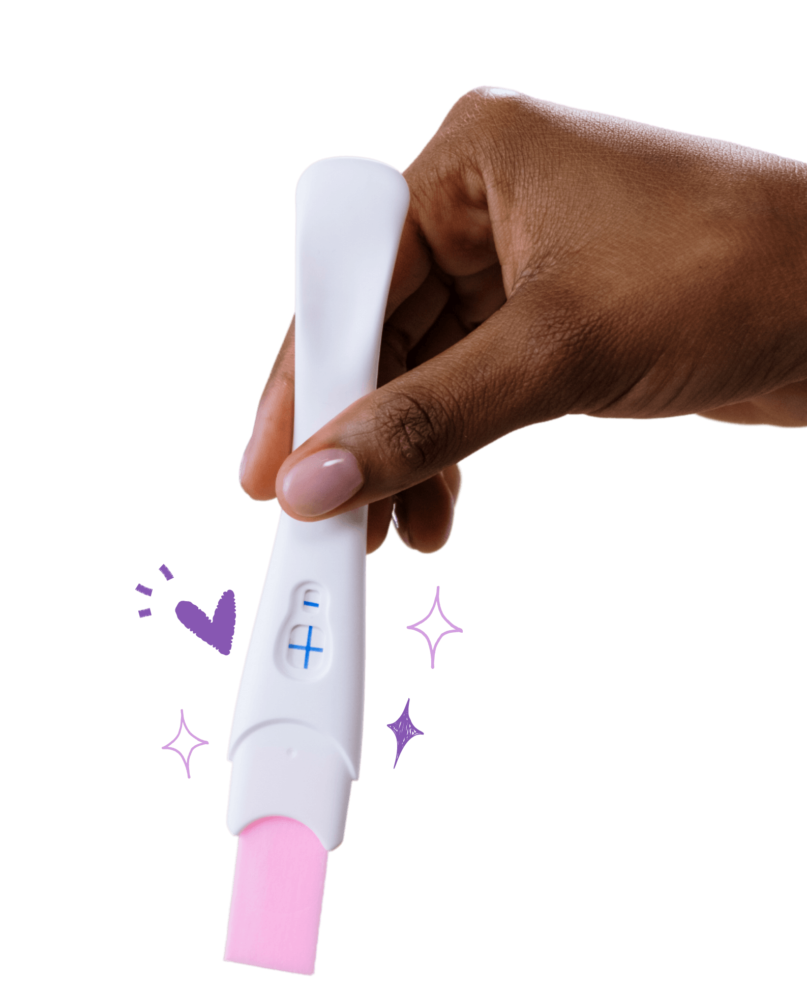 A pregnancy test wand showing a positive results