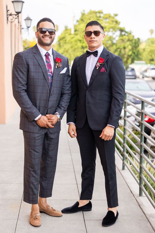 Joe and Dylan at a wedding.