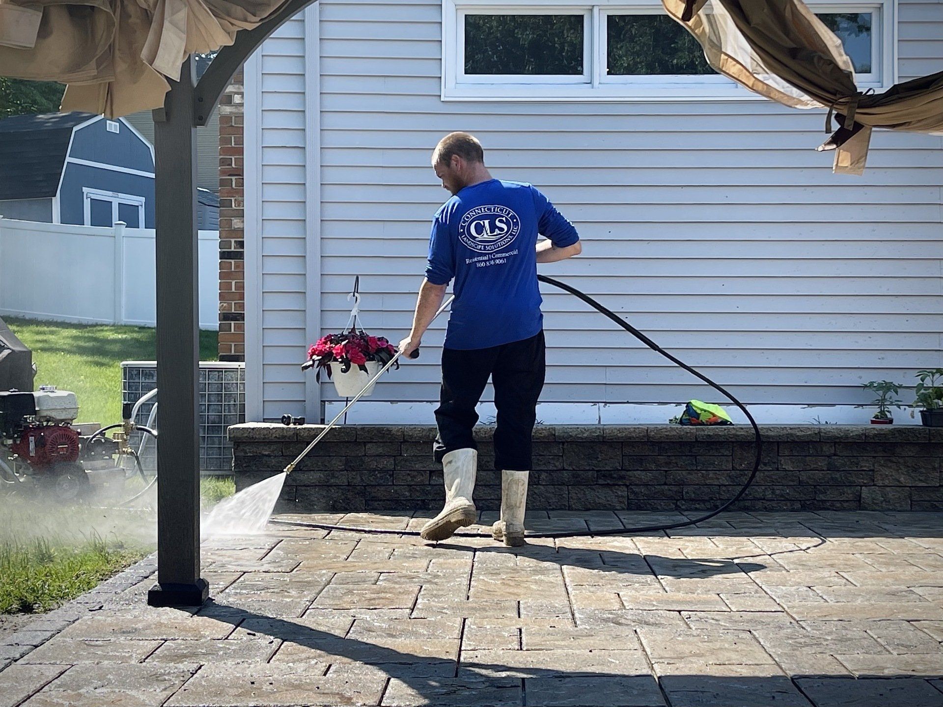 Power Washing Paver Patio in West Hartford CT Newington Connecticut