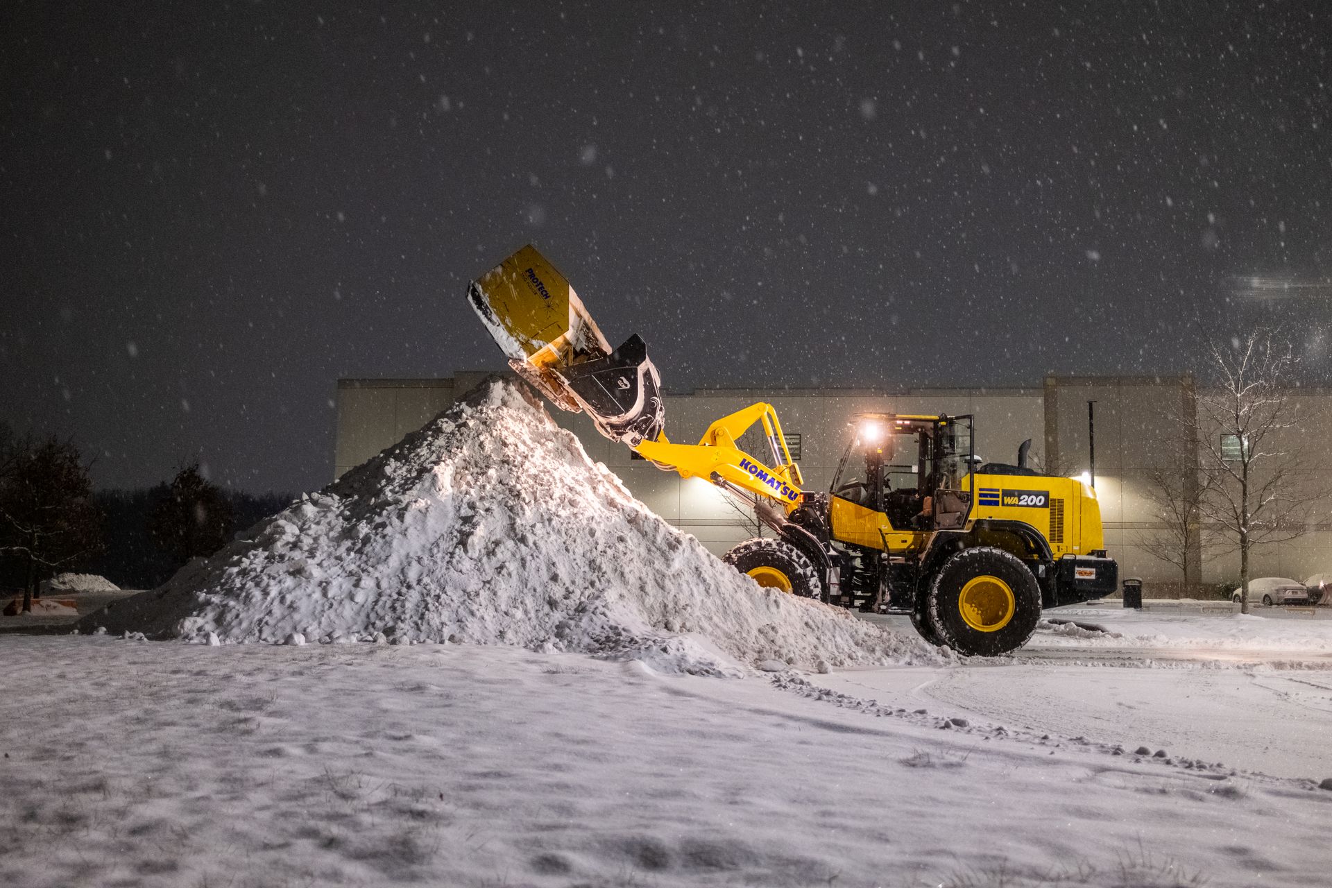 Komatsu WA200 Loader Snow Clearing Operation in Connecticut