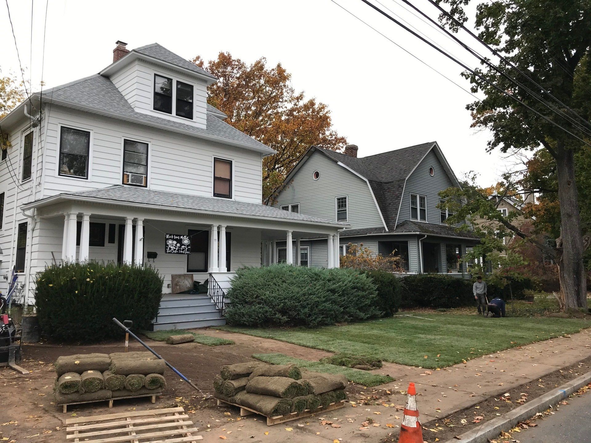 New Lawn After Photo in West Hartford Center, Sod Job, Connecticut Landscape Solutions