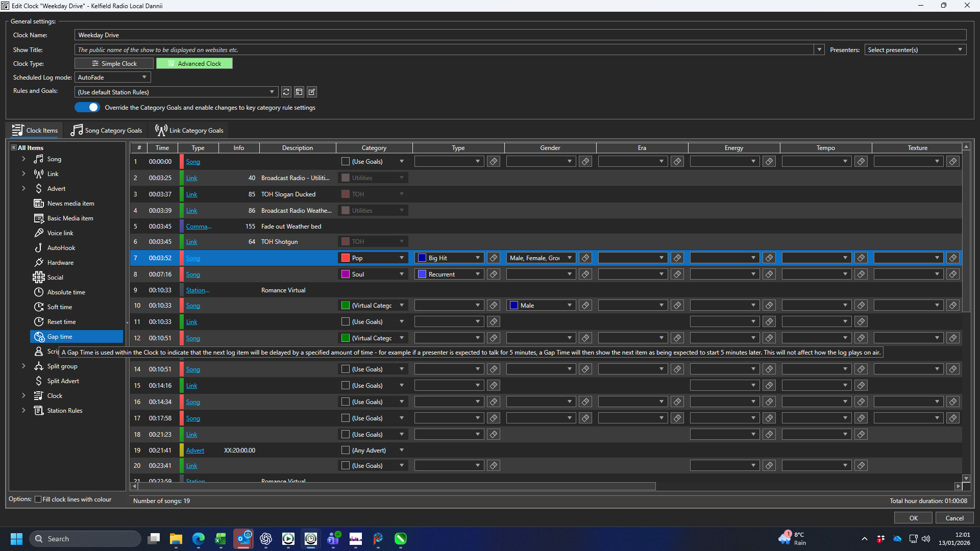 Myriad Schedule Pro screen shot with Advanced Log View