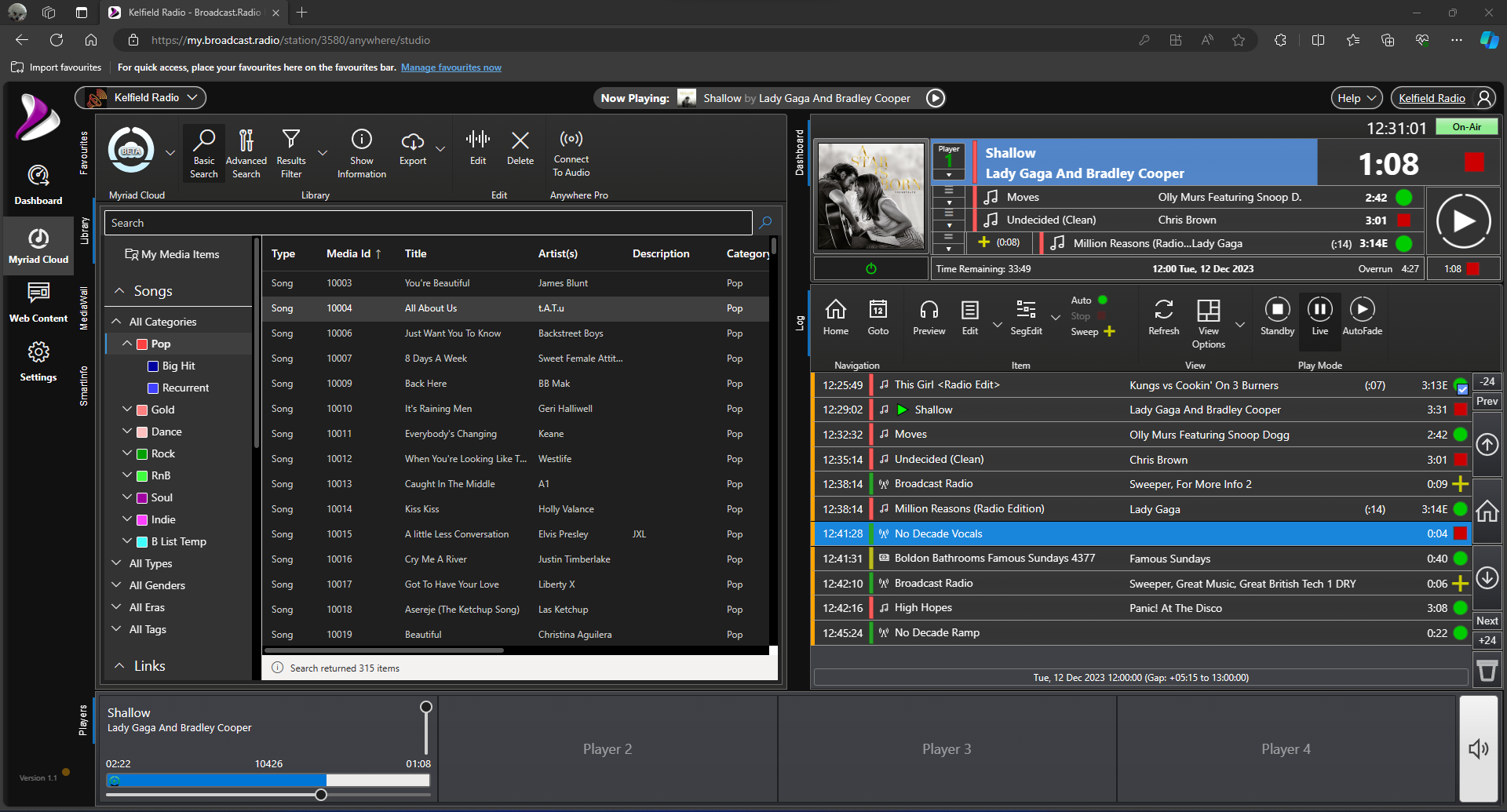 Myriad Anywhere being used for a live remote show.