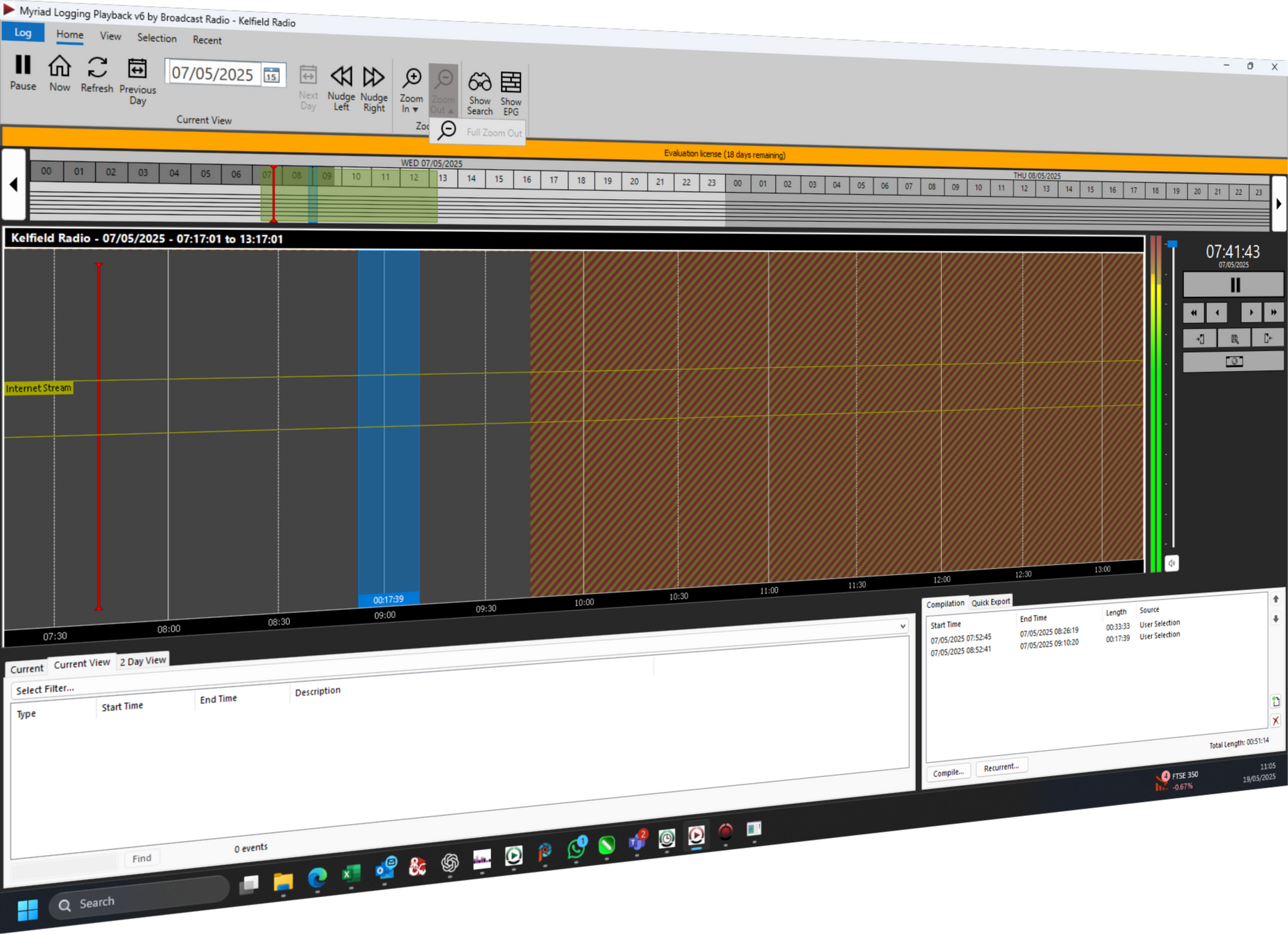 Myriad Logging playback client screen shot.