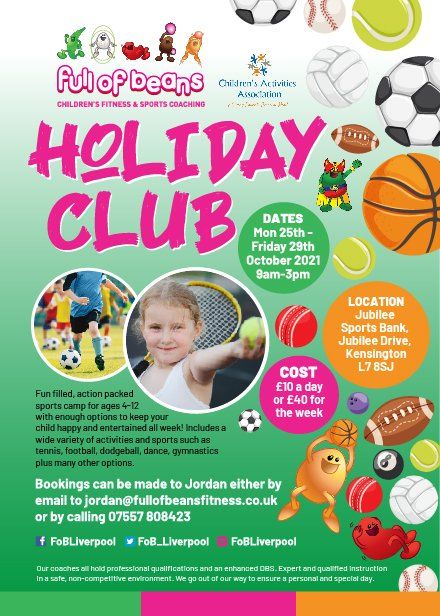 An advertisement for a holiday club for children