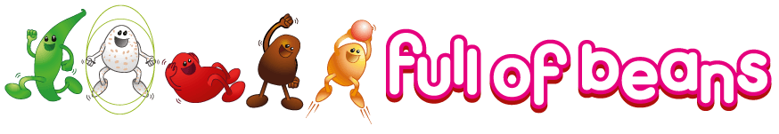 The word full of beans is on a white background