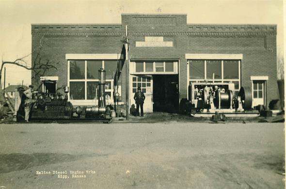 Photo of the original Exline Inc building.