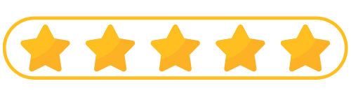 A row of yellow stars on a white background.