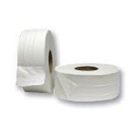 Two rolls of toilet paper are sitting next to each other on a white background.