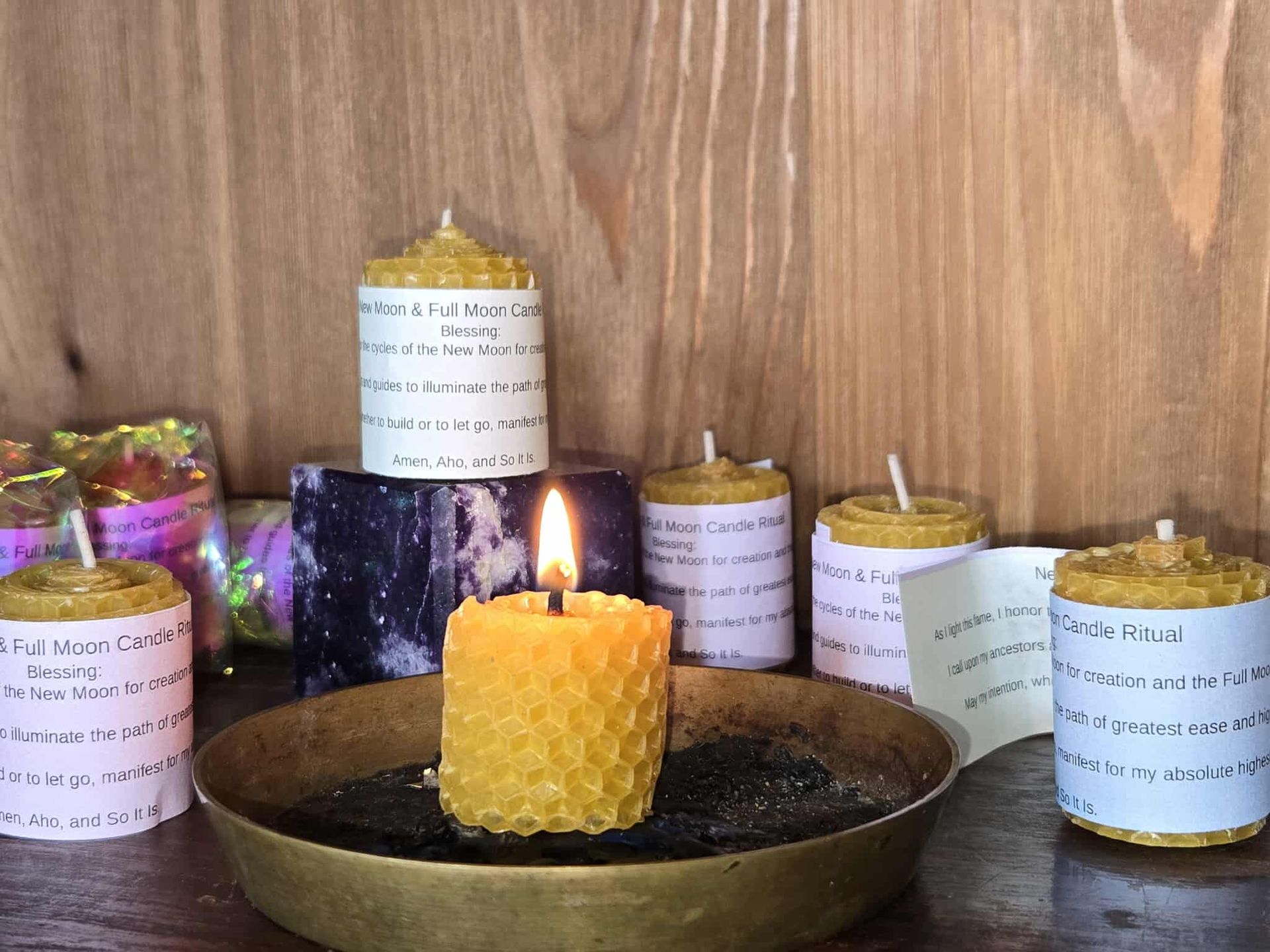 Small High-Vibration Intention Moon Candles