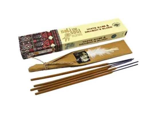 A box of incense sticks with a feather on it.
