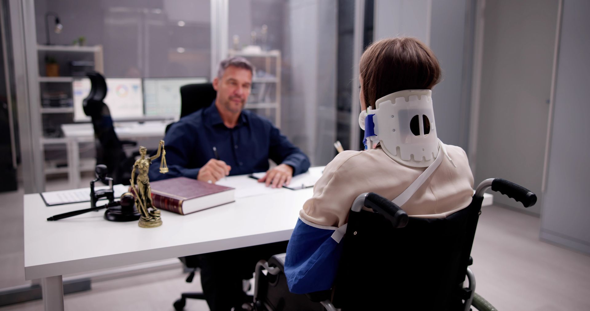 Client consulting lawyer about Social Security medical injury compensation claims.