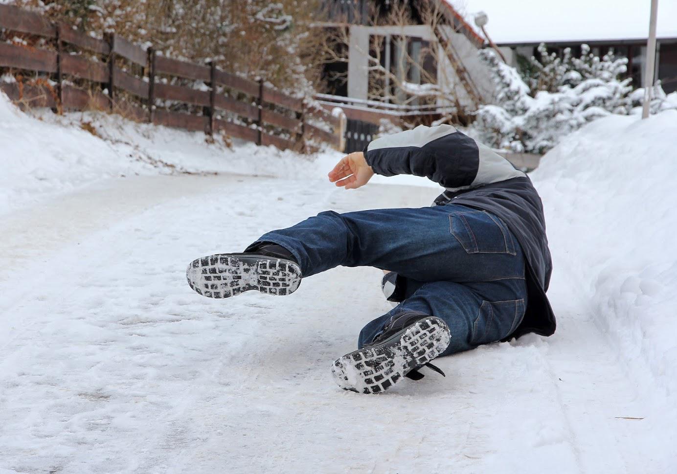 Fall Injuries — Man Slip and Fall on Snow in Marlton, NJ