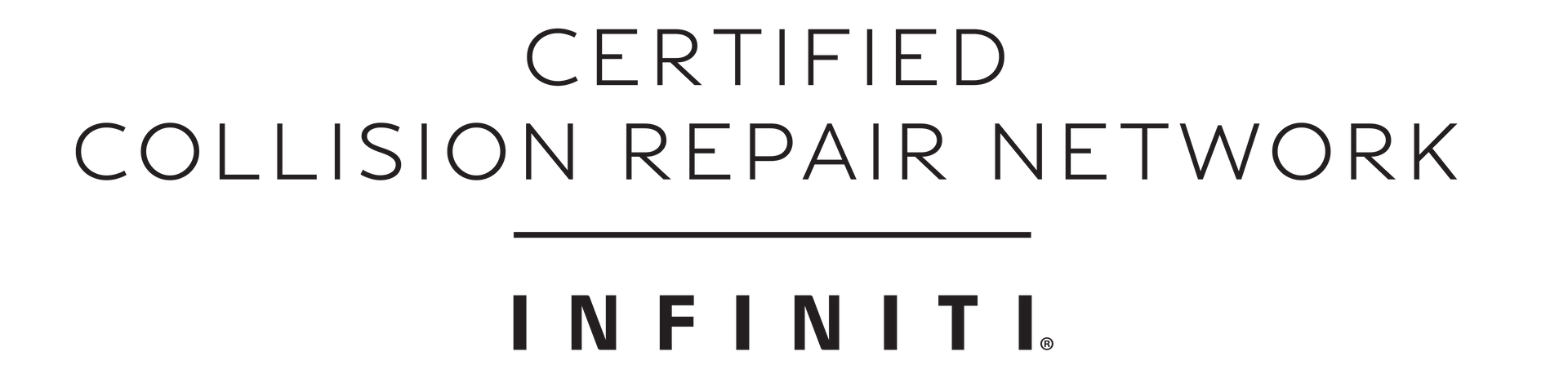 Infiniti Certified Collision Repair Network logo. Text: