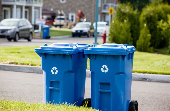 dirty trash bins