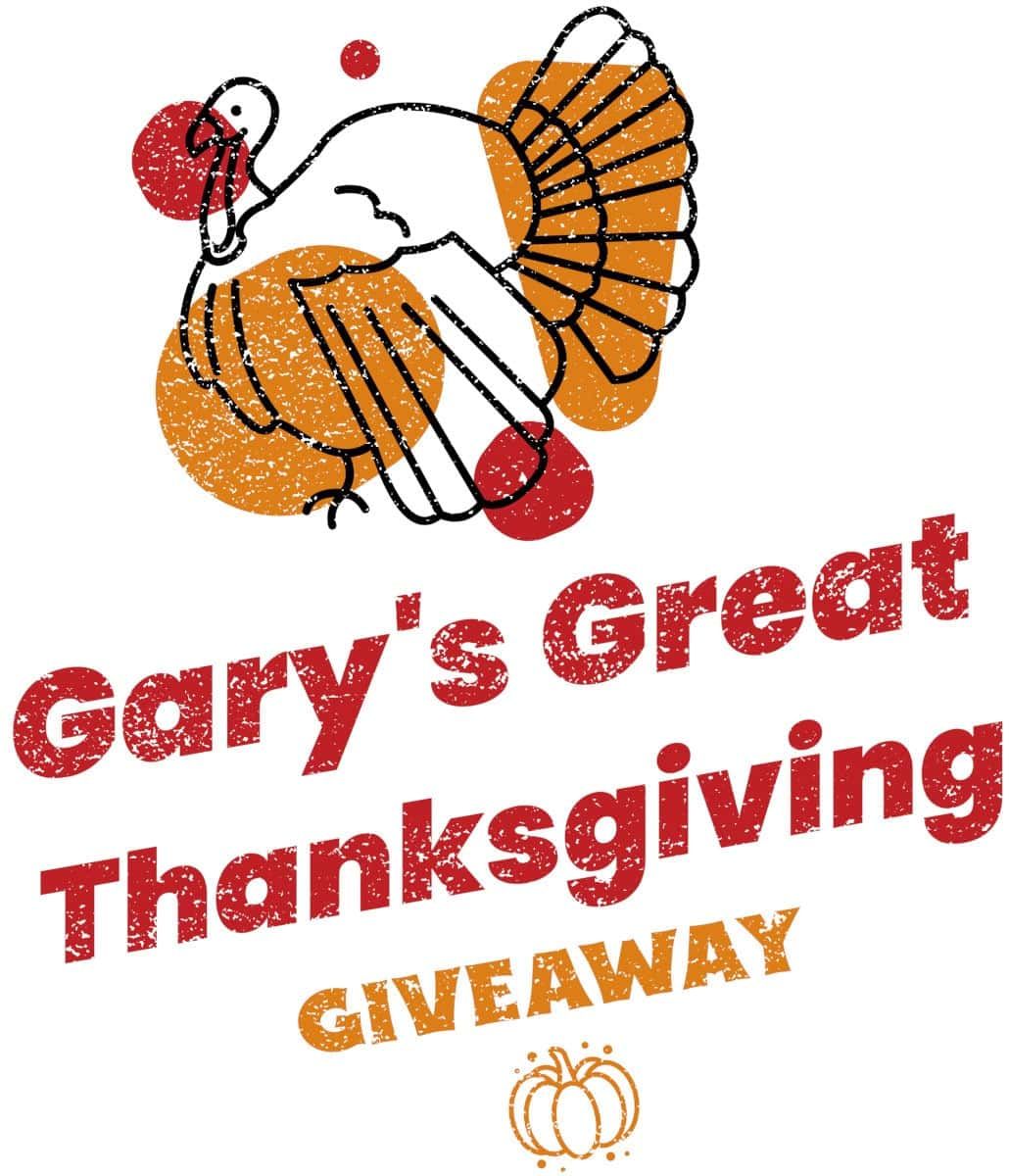 A logo for gary 's great thanksgiving giveaway