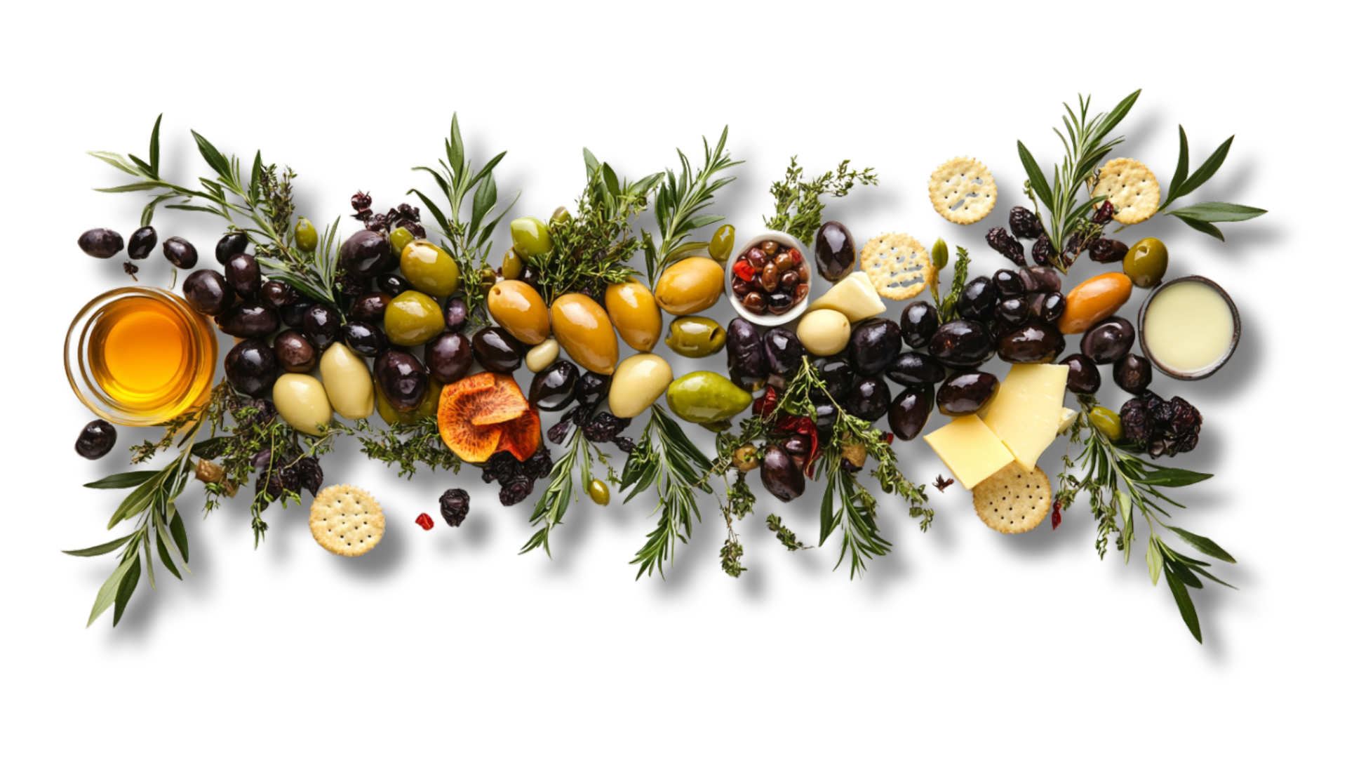There are many different types of fruits and vegetables on a white background.