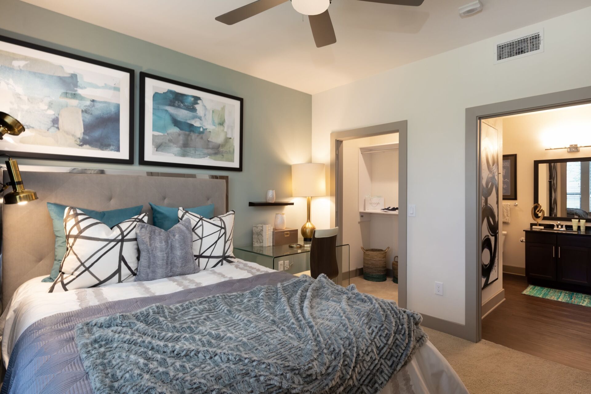 Bedroom with attached bathroom | Waterford Trails