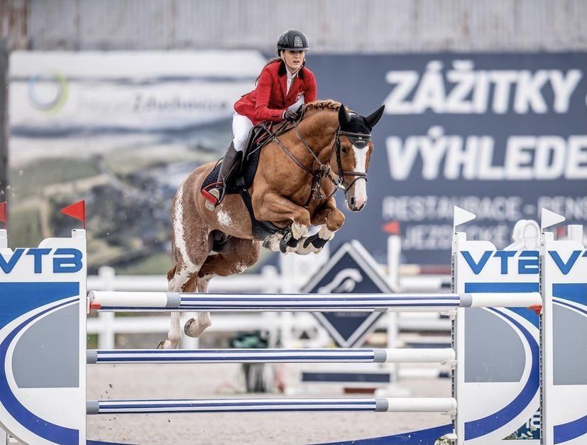 Springpaard High Boots d'Ive op internationale springwedstrijd