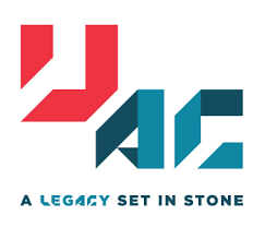 A logo for yac a legacy set in stone