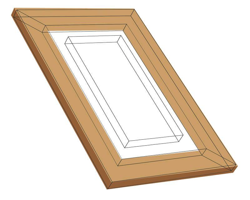 A drawing of a picture frame with a white background