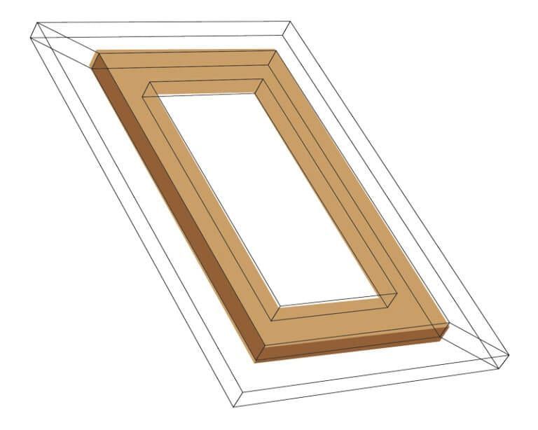 A drawing of a picture frame with a hole in the middle, Bespoke Framing.